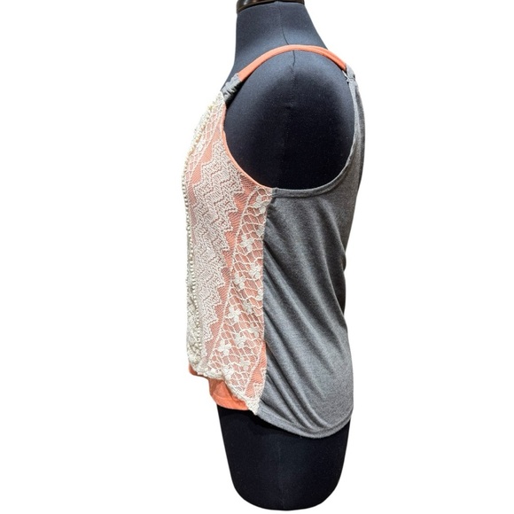 Rewind Crochet Lace Knit Panel Boho Soft Tank Top Size M - Picture 2 of 5